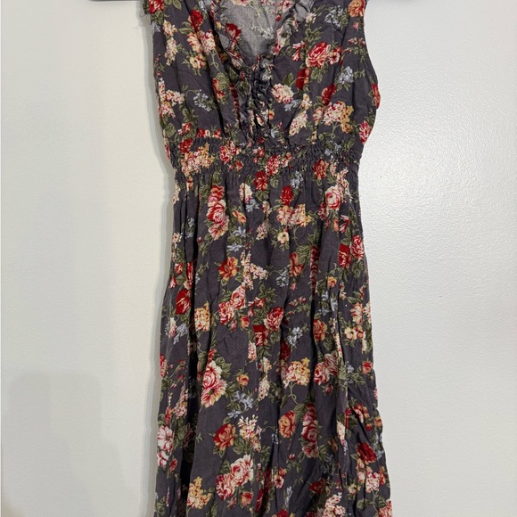 Ruby Rox Floral Maxi Dress - Charcoal and Crimson - Picture 1 of 3
